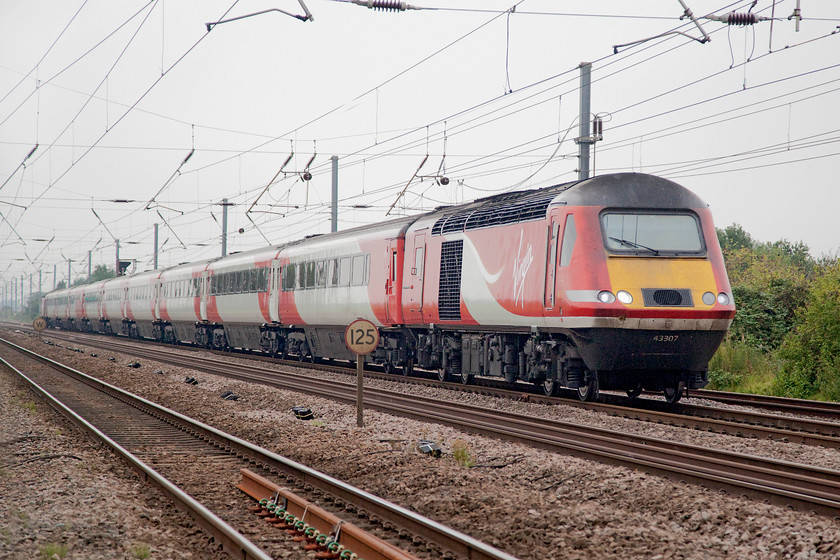 43307, GR 09.08 London Kings Cross-York (1N81, 4L), Biggleswade TL192433 
 43307 heads the 09.08 King's Cross to York HST working past Smarts foot crossing at Biggleswade. It was on these semi-fast services that the Deltics finished their days in the early 1980s, how ironic then that the HSTs are now doing the same thing as they enter the twilight of their careers on the ECML. 
 Keywords: 43307 1N81 Biggleswade TL192433