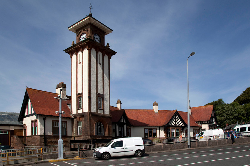 Frontage, Wemyss Bay station 
 Wemyss Bay station had suffered from a lack of investment and fallen into disrepair until Network Rail, Inverclyde Council and the Scottish Government jointly undertook a huge restoration project between June 2014 and the spring of 2016. Today, the station looks superb and quite deserving of its Grade A listing. The railway author Simon Jenkins in his book, Britain's 100 Best Railway Stations, awarded the station five stars, just one of ten on which he bestowed that rating! 
 Keywords: Wemyss Bay station