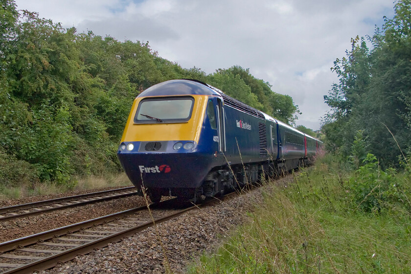 43172, GW diverted 10.33 London Paddington-Swansea (1B28), Bradford-on-Avon number 2 crossing 
 The diverted 10.22 Paddington to Swansea HST service passes along the Avon Valley near to Bradford-on-Avon taken from one of two foot crossings to the west of the town. The HST is being led by power car 43172 one that I have photographed a number of times since its introduction as part of the third tranche of these iconic trains to operate on the northeast to southwest route. 
 Keywords: 43172 diverted 10.33 London Paddington-Swansea 1B28 Bradford-on-Avon First Great Western HST