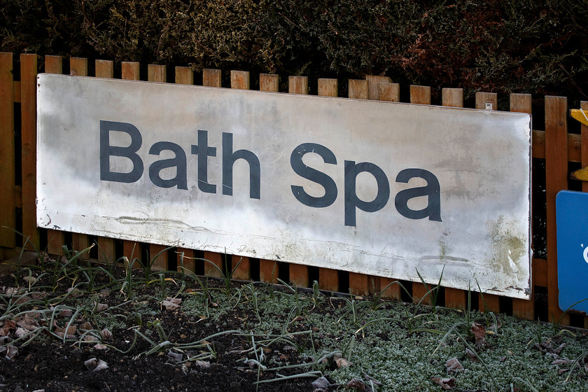 Bath Spa running-in sign 
 This Bath Spa running-in sign is proudly displayed in my garden here in Roade in Northamptonshire. I have made mention in the images taken at Bath that the signs on view could well be this particular one......I will never know but it's nice to consider it! 
 Keywords: Bath Spa running-in sign