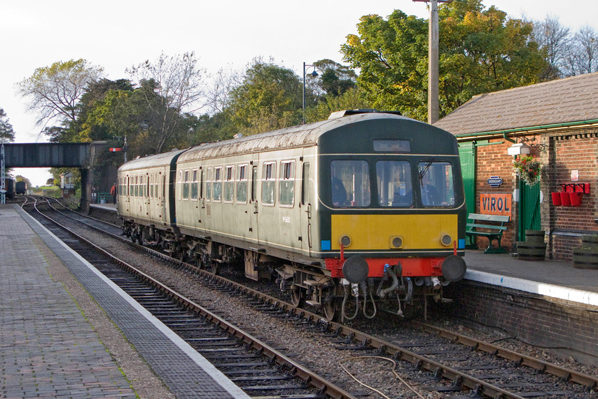 M56352 & M51192, 15.00 Holt-Sheringham, Sheringham station 
 In lovely soft afternoon sunshine, the 15.00 from Holt arrives at Sheringham station. The service is being worked by a pair of the NNR's resident DMU fleet cars M56352 and M51192. Sheringham station is large by heritage railway standards and has a superb period feel about it. It is popular with visitors as is the whole of the North Norfolk Railway or 'Poppy Line' as it is dubbed. 
 Keywords: M56352 M51192 15.00 Holt-Sheringham Sheringham station Class 101 DMU