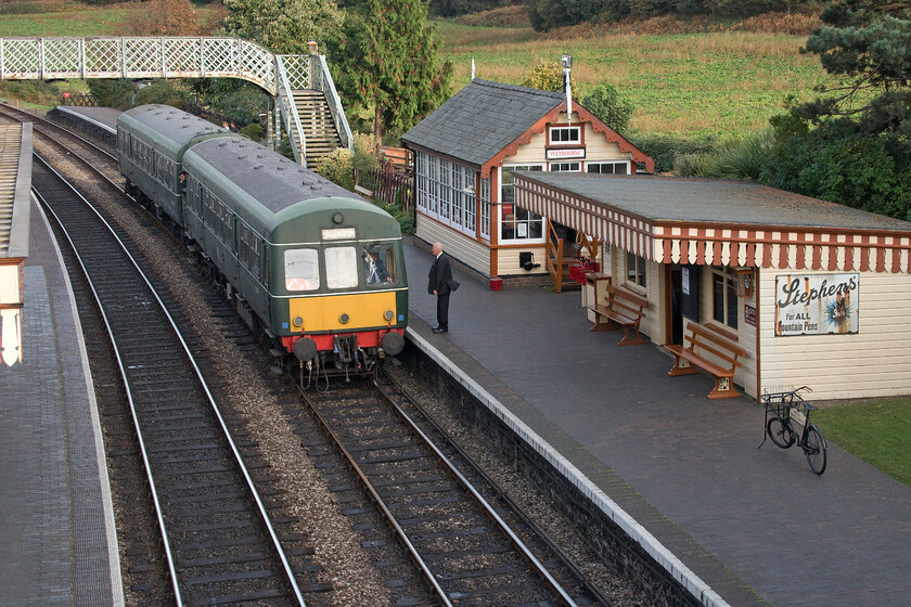 E56062 & E51228, 15.50 Sheringham-Holt, Weybourne station 
 In the late afternoon of 19th October 2022, one of the NNR's resident Cass 101 DMUs waits to depart from Weybourne station. E56062 and E51228 are working the last return service of the day, the 15.50 Sheringham to Holt train. This will collect the last of the stragglers who have visited the fine historic Georgian town in order to get them back to their holiday accommodation nearer the coast. They would be able to alight at Kelling Heath or Weybourne for the Kelling Heath holiday park (where we regularly stay) or at the end of the line at Sheringham. 
 Keywords: E56062 E51228 15.50 Sheringham-Holt Weybourne station