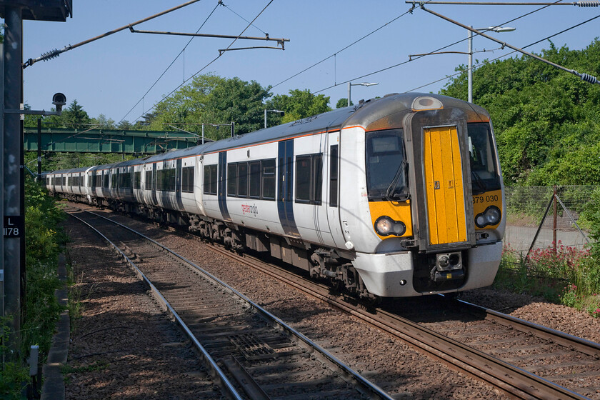 379030 & 379017, LE 09.28 London Liverpool Street-Cambridge North (2H16, RT), Stansted Mountfitchet station 
 A pair of Greater Anglia Electrostars arrive at Stansted Mountfitchet station working the 09.28 Liverpool Street to Cambridge North service. Andy is not convinced that he has visited the station since it gained its new name from just Stansted in 1990 then under the control of Network Southeast. It was renamed to avoid confusion with the closely located Stansted Airport station. 
 Keywords: 379030 379017 09.28 London Liverpool Street-Cambridge North 2H16 Stansted Mountfitchet station Electrostar