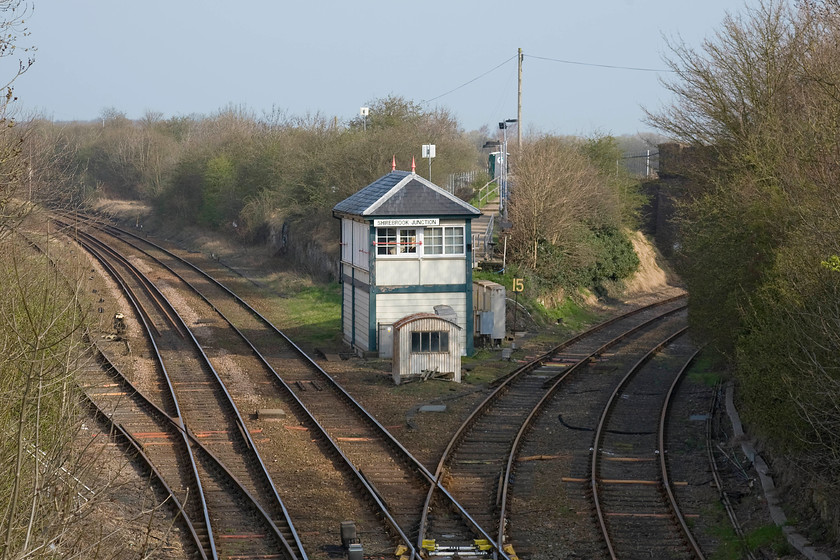 Shirebrook Junction signal box (Midland, 1899) 
 Despite Shirebrook Junction signal box being a classic Midland box of 1889 vintage, this is deep in Great Central territory! The lines here were once extremely busy with coal traffic but now there is little freight. However, passenger services returned to the line on the left in 1995 with the route between Worksop and Nottingham reopening and being branded as the Robin Hood Line reopening. The rusty tracks to the right once headed off to Lincoln and the east coast. This route was later truncated at High Marham power station with just a regular flow of coal trains serving it. In recent years it has been in use as a Network Rail test track. 
 Keywords: Shirebrook Junction signal box