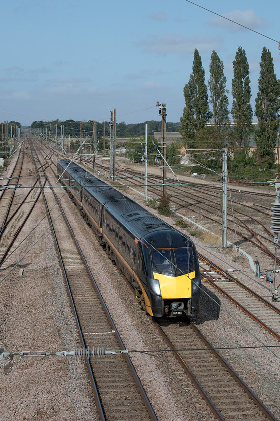 180114, GC 08.44 Sunderland-London King's Cross (1A61, 2E), Tallington 
 At one stage during the height of the COVID-19 pandemic, it looked as though open access operator Grand Central (owned by Arriva) was not going to restart operations after ceasing to operate all of its services. However, in the last few weeks, it has restarted its services on the ECML. Here, 180114 heads south working the 08.44 Sunderland to King's Cross service. Unfortunately, GC has announced that it has abandoned its plans to operate some services on the WCML despite all the work put in and the obvious cash outlay, see..... https://www.ontheupfast.com/p/21936chg/29242722204/x90029-82200-82227-90026-09-37-widnes 
 Keywords: 180114 08.44 Sunderland-London King's Cross 1A61 Tallington Grand Central Arriva Trains