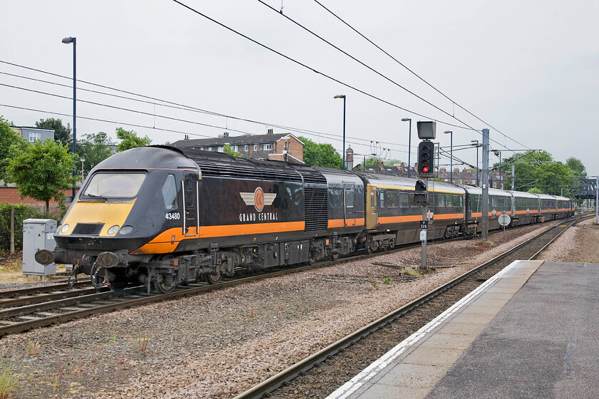 43480, GC 07.51 London King's Cross-Sunderland (1N90), York station 
 Grand Central's 07.51 King's Cross to Edinburgh service arrives at York with power car 43480 leading. Whilst I have photographed GC services at various locations I have never actually travelled on one of their trains; something that should be rectified sooner than later. 
 Keywords: 43480 07.51 London King's Cross-Sunderland 1N90 York station Grand Central HST