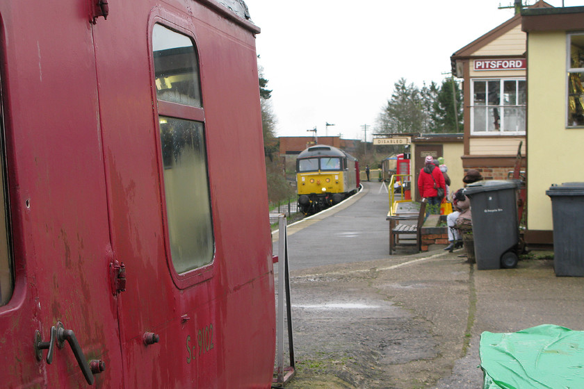 47205, 11.00 ex. Pitsford & Brampton, Pitsford & Brampton station 
 47205 draws into Pitsford and Brampton station with the 11.00 New Year's Day special round trip. Not many takers for the services on this grey New Year's morning, I hope that it picked up later. 
 Keywords: 47205 Pitsford & Brampton station