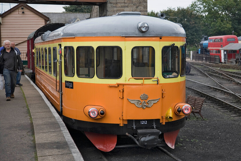 1212, stabled, awaiting next service, Wansford station 
 'Helga' was built for Sweedish State Railways in 1958 and was in revenue service until the late 1970s after which it was eventually sold to the Nene Valley Railway in 1984. It is seen in the bay platform at Wansford station awaiting its next duty that would come a little later in the afternoon. 
 Keywords: 1212 awaiting next service Wansford station Helga