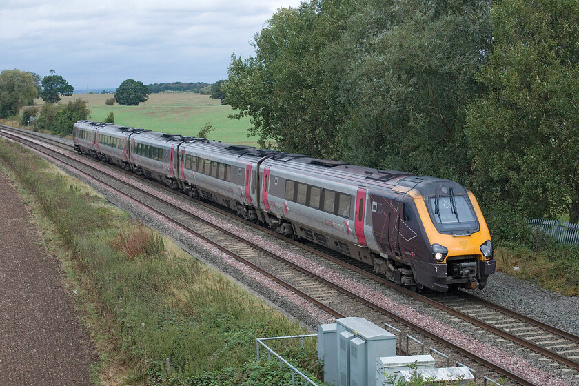 221130, XC 06.06 Edinburgh Waverley-Plymouth (1V50, 2L), Willow Bottom Lane bridge SK209088 
 An HST would have fitted perfectly in this spot near the village of Harlaston in Staffordshire and this was our intention if CrossCountry had not substituted one for this, 221130! Up until last week, the 1V50 06.06 Edinburgh Waverley to Plymouth was an HST turn but with today being CrossCountry's last day operating these iconic trains Andy and I made the journey to capture the penultimate train but it was not to be. In the end, the final working was the down 1E73 16:27 Plymouth to Leeds with power car 43008 (Intercity swallow livery) leading with 43007(as built BR livery) that passed this part of the country after darkness. 
 Keywords: 221130, XC 06.06 Edinburgh Waverley-Plymouth 1V50 Willow Bottom Lane bridge SK209088 CrossCountyry Voayager