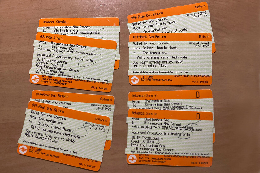 Tickets, Birmingham New Street-Bristol Temple Meads-Birmingham New Street 
 Like by far the majority of others (or so it seems) I do not support the plans to close nearly all ticket offices. But my take on the proposals is slightly different in that I blame the ticket structure that remains in place for the problems. There have been many proposals to reform the ridiculous ticketing system but nobody appears to have the guts to get on and put a plan forward. If I had rocked up to a ticket office and asked for the cheapest return ticket from Birmingham to Bristol the first battle I would have had would have been requesting a particular train, in my case the 1V44 outward and 1E63 return. I suspect that I would have been sold a pair of anytime-day return that would have come in at 228.84 with a limited two-together discount largely on the return journey only. I suspect that the person behind the window would not have had the time or inclination to drill down into the journey and look for alternative available fares in the same way that a ticket machine would also not be capable of. However, by using split ticketing myself online I immediately save a substantial 94. And, as for this proposal that staff would be brought from behind the screens and on to the platform, would they have any interest or ability to find and sell me the cheapest fares available, I suspect not! 
 Keywords: Tickets Birmingham New Street-Bristol Temple Meads-Birmingham New Street split ticketing