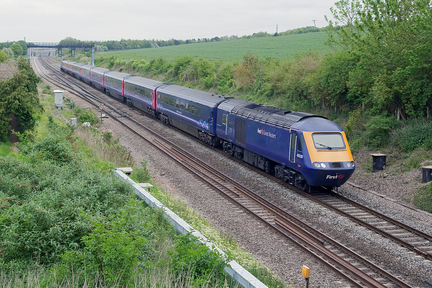 43030 & 43190, GW 13.00 London Paddington-Bristol Temple Meads (1C15, RT), Steventon 
 This picture illustrates the bizarre and random nature of the massively over-budget and over-time GWML electrification programme. In the distance the masts stop abruptly end yet just behind me at Steventon, west of Didcot, they are up and even wired! I'm sure there is a reason for episodes such as this, but I would love it explaining to me! Either way, it affords a last chance for uninterrupted views of the line to photograph these iconic workhorses that have plied their trade for over forty years. 43030 'Christian Lewis Trust' and 43190 work the 1C15 13.00 Paddington to Bristol Temple Mead past Steventon. 
 Keywords: 43030 43190 1C15 Steventon