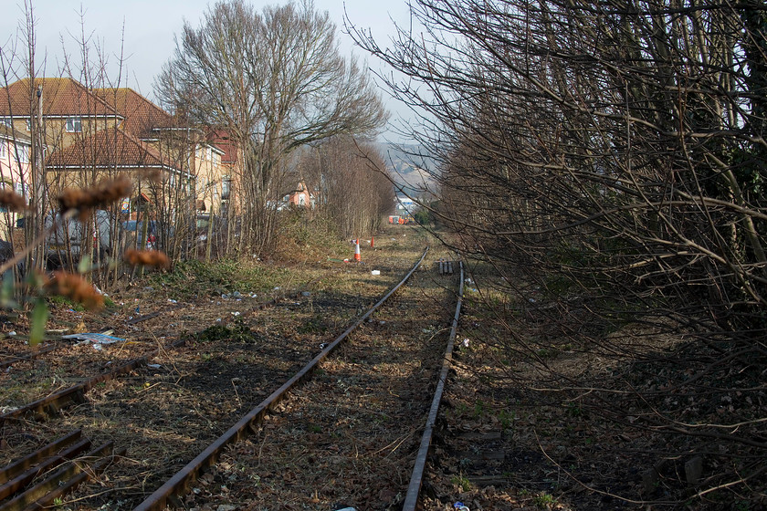 Clearance, Folkestone Harbour branch TR233364 
 Having remained unused for a number of years since its official closure date, the Folkestone Harbour branch is finally being cleared ready for future use. Looking north from the foot crossing that links Tram and Dyke Roads sees that the vegetation has been cleared 
 Keywords: Clearance Folkestone Harbour branch TR233364