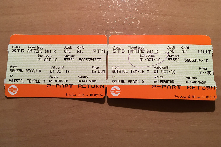 Tickets, Bristol Temple Meads-Severn-Beach-Bristol Temple Meads 
 My return tickets for my run out to Severn Beach. 
 Keywords: Tickets Bristol Temple Meads-Severn-Beach-Bristol Temple Meads