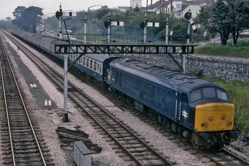 46051, 10.39 Manchester Piccadilly-Paignton (1V85), Aller Junction 
 The eleven coach 10.39 Manchester Piccadilly to Paignton 1V85 would have been electric hauled as far as Birmingham New Street where 46051 took over working seen here passing Aller Junction. Earlier in the day, 46051 had worked south to Birmingham from Leeds leading the 1O13 07.50 to Weymouth. 
 Keywords: 46051 10.39 Manchester Piccadilly-Paignton 1V85 Aller Junction Peak