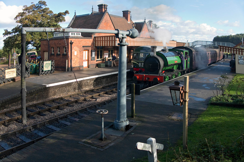 M51192, 10.35 Holt-Sheringham & 1982, 10.30 Sheringham-Holt, Weybourne station 
 A delightful scene at Weybourne station sees the NNR's resident Hunslet saddle tank 1982 'Ring Haw' at the head of the 10.30 Sheringham to Holt. Just in view on platform one is M51192 that is working the 10.35 Holt to Sheringham. This picture clearly shows what a well-maintained and authentic station Weybourne is, of all of their stations, it is the jewel in their crown! 
 Keywords: M51192 10.35 Holt-Sheringham 1982 10.30 Sheringham-Holt Weybourne station