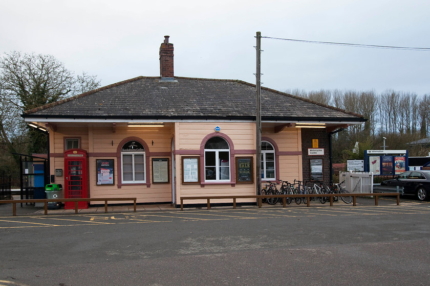 Frontage, Charlbury station 
 The tastefully restored, grade II listed building at Charlbury is in the Italianate architectural style of Isambard Kingdom Brunel. It is likely that the Cotswold Line would have shut sometimes in the 1970s or early 1980s but for one local resident of Charlbury, Sir Peter Parker (1924-2002). He became the Chairman of BR in 1976 an made his regular commute from this station to London. The fabled story is that it was his patronage of the line and his staunch rejection of the Serpell Report (1982) that kept it alive as it was identified for possible closure having already been severely rationalised. Interesting then, that it is now going through a renaissance, having been redoubled in large sections and about to have the class 800s running on it. 
 Keywords: Frontage, Charlbury station