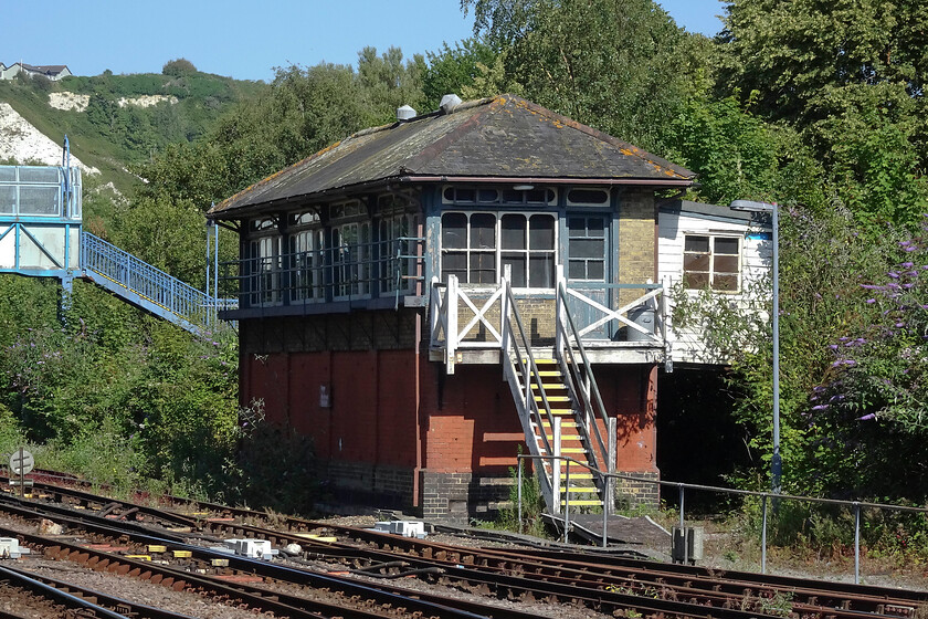 Lewes signal box, closed (LBSC, 1888) 
 Constructed in 1888 for the London, Brighton & South Coast Railway (LBSC) Lewes signal box was shut in December 2019 when the branch to Seaford was resignalled with control moving to the 'operating centre' at Three Bridges. No doubt, much to the annoyance of Network Rail, the box was Grade II listed just two years before its closure meaning that it has to be kept largely as it is with maintenance needed. The citation makes special reference to its largely original looks and, in particular, the characteristic rounded upper lights (windows) as seen in this photograph. It also notes the personal needs facility added towards the end of the twentieth century! There have been various plans to re-purpose the box but nothing has happened as yet.