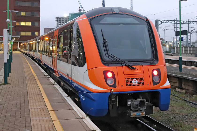 710260, LO 16.30 Watford Junction-London Euston (2C45, RT), Watford Junction station 
 London Overground's 16.30 Watford Junction to Euston waits to leave its start point worked by 710260. As to be expected, up services to the capital at this time of day are pretty lightly loaded with this train appearing to have just a handful of passengers on board as it left. 
 Keywords: 710260 16.30 Watford Junction-London Euston 2C45 Watford Junction station LO London Overground