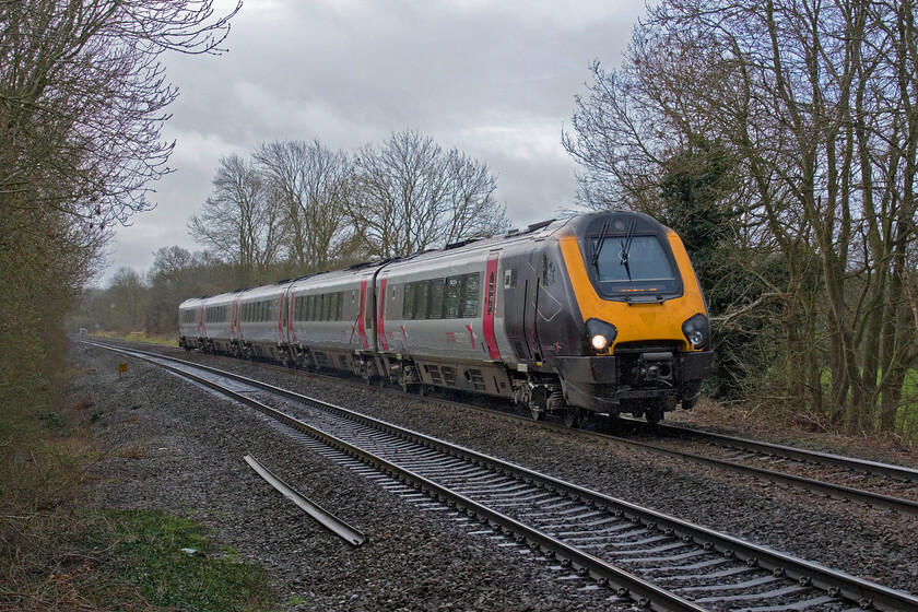 221137, XC 06.30 Bournemouth-Manchester Piccadilly (1M26 25L), Claydon crossing SP451498 
 CrossCountry Voyager 221137 is working hard as it passes north past Claydon between Banbury and Leamington Spa. It is working the 06.30 Bournemouth to Manchester Piccadilly service that was running late at this time, something that it did not recover from all the way to its destination. 
 Keywords: 221137 06.30 Bournemouth-Manchester Piccadilly 1M26 Claydon crossing SP451498 CrossCountry Voyager