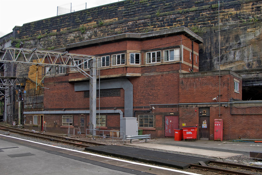 Liverpool Lime Street signal box (LMS, 1948) 
 Liverpool Lime Street signal box was opened by British Railways on 25th January 1948. It was built to the LMS Type 13 design and was fitted with a ninety five lever Westinghouse L frame and is currently the last miniature lever frame operated by Network Rail. It is equipped with a Westinghouse Miniature Control Desk N-X panel. It is scheduled for closure this year (2015) but the upgrading works that will precipitate its demise are running late so it will probably operate for a while longer yet. It is said that the box is haunted with various signallers reporting nighttime paranormal activity...hmm! 
 Keywords: Liverpool Lime Street signal box LMS