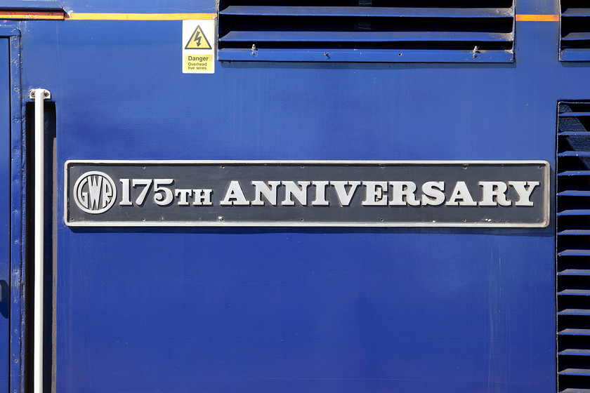 Nameplate, 43175, GW 13.28 Swansea-London Paddington (1L66), Swansea station 
 The nameplate of 43175 'GWR 175th Anniversary' sits nicely on the side of the power car that will lead the 13.28 Swansea to London Paddington. The nameplates were unveiled at Paddington station in a ceremony on 08.10.10 by the great, great, grandson of Isambard Kingdom Brunel. The ceremony was organised by First Great Western Trains, the Friends of Swindon Railway Museum, Network Rail and the Steam museum. 
 Keywords: Nameplate 43175 13.28 Swansea-London Paddington 1L66 Swansea station