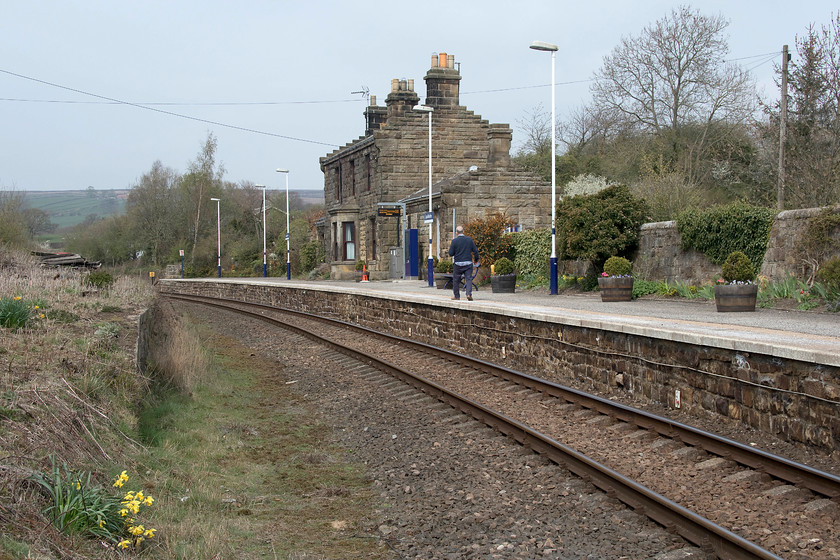 Leaholme station 
 Andy walks along the platform at Leaholme station. It's robustly constructed station building is now a private residence. To the left, the second platform is still in situ but very overgrown. There is no information as to when the passing loop was removed or as to whether the platform was ever actually in passenger use. 
 Keywords: Leaholme station