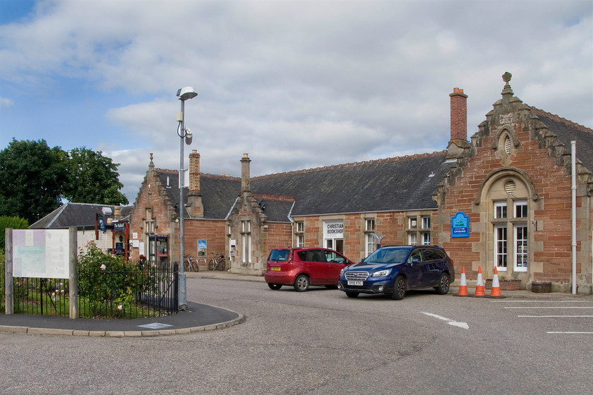 Frontage, Dingwall station 
 The Inverness and Ross-shire Railway opened the station at Dingwall in 1862 with the Highland Railway opening the station building in 1886. Today the station is in use as a pub named The Mallard, a Christian Bookshop and a tearoom oh, and you can get a train from there too! The last time that I was at Dingwall station was in April 1984 during my Scottish railrover travelling behind 26034 and 26040 double-heading the 06.40 Inverness to Wick service. 
 Keywords: Frontage Dingwall station