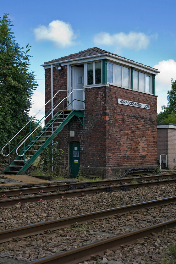 Horrocksford Junction signal box (L&Y, 1873) 
 Horrocksford Junction signal box is another example of a superb Lancashire and Yorkshire signal box that was constructed in 1873. Its windows were replaced by UPVC units in 2008 gaining its steel steps and handrails a lot earlier in BR days. It has been announced by Network Rail that this box and the others in the area will close but no specific date has been given so they may be around for a while to come yet. 
 Keywords: Horrocksford Junction signal box L&Y Lancashire and Yorkshire Railway