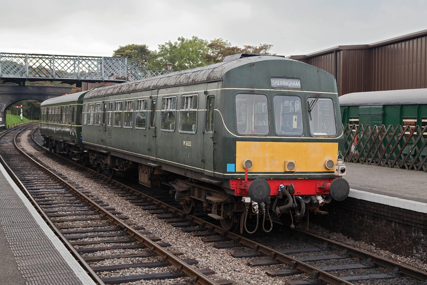 M56352 & M51192, ECS to yard, Weybourne station 
 Having worked the final diesel service of the day, M56352 and M51192 worked back as ECS from Sheringham and then crossed over into platform one at Weybourne. Then , the crew change ends at take the unit into Weybourne yard for overnight servicing. 
 Keywords: M56352 M51192 ECS to yard Weybourne station