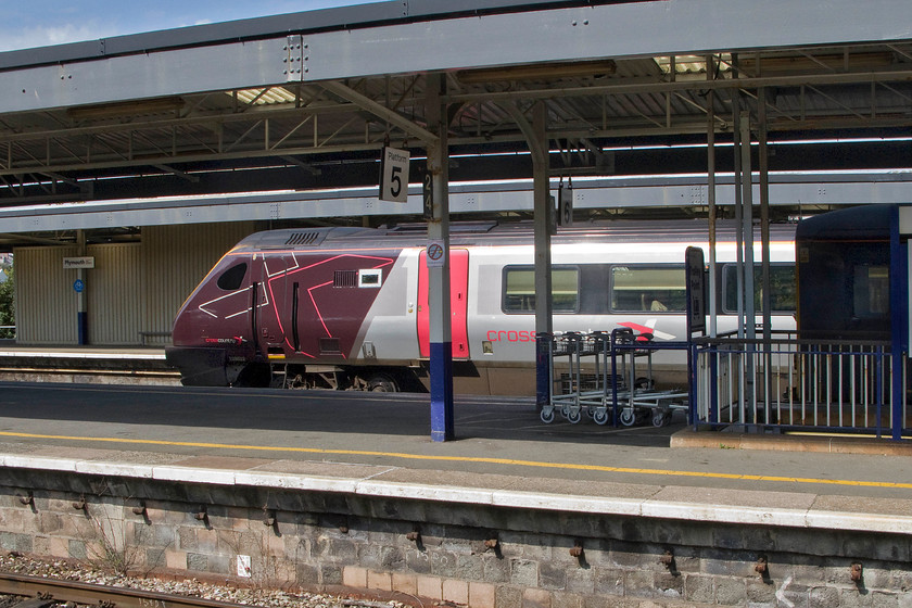 220022, XC 13.25 Plymouth-Edinburgh Waverley (1S53), Plymouth station 
 220022 waits at platform seven of Plymouth station. In approximately fifteen minutes it will depart as the 1S53 13.25 5o Edinburgh Waverley. What a way to make such a long journey, cramped, noisy and overcrowded; what has gone wrong on our railways? 
 Keywords: 220022 13.25 Plymouth-Edinburgh Waverley 1S53 Plymouth station XC Cross Country