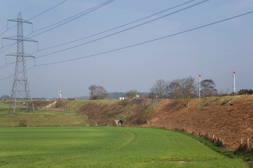 Signals, Clipstone West Junction SK606653 
 Looking northwest from Clipstone South Junction reveals a fine selection if semaphore arms on the chord that leads to the line that led to the former High Marham power station. In its final years it has been used as a test track by Network Rail. Behind me, the line used to extend down to Mansfield but now terminates at the former Clipstone colliery so I can see no reason for its continued use unless some local knowledge can educate me! 
 Keywords: Signals Clipstone West Junction SK606653