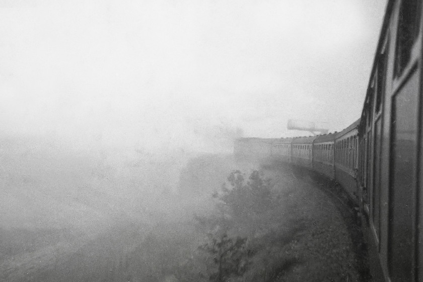 47079, outward leg of the West Wilts Scouts Jubilee Cruise, Westbury-York (Bradford-on-Avon-York), Westerleigh Curve 
 Taken from near to the back of the train, 47079 'George Jackson Churchward' can just about be made out through the autumnal mist as it accelerates the West Wilts Scout charter off Westerleigh Curve just north of Bristol. This train originated at Westbury and carried hundreds of cubs, scouts and venture scouts for a trip to York. 
 Keywords: 47079 West Wilts Scouts Jubilee Cruise Westbury-York Bradford-on-Avon-York Westerleigh Curve George Jackson Churchward