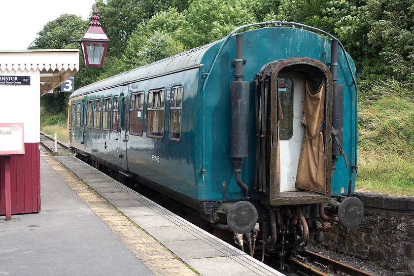 E51505, stabled, Wirksworth station 
 Class 101 DMC E51505 was new in early 1959 being delivered to the North Eastern Region. It was painted into BR blue in the early 1970s and then a little later into the classic blue and grey livery. Its final livery was that of Regional Railways that it wore until withdrawn from Cardiff Canton in 2000. It was part of a unit that made history in January 2014 when it was the first DMU to operate on the staunchly steam-only Bluebell Railway. It is seen here oddly sitting on its own at Wirksworth station. 
 Keywords: E51505 Wirksworth station