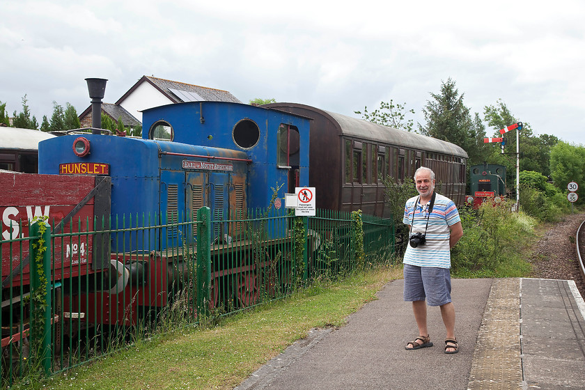 Andy, Bere Ferrers station 
 Andy stands on the Bere Ferrers station next to some of the stock belonging to The Tamar Belle association. As well as a small visitor centre and demonstration line, they offer overnight stays in their converted coaches as well as a small restaurant and function facilities. 
 Keywords: Bere Ferrers station