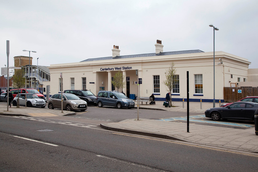 Frontage, Canterbury West Station 
 Canterbury West station is grade II listed and in this view it is easy to understand why! It's an attractive station opened in 1846 by the South Eastern Railway that has recently undergone an extensive refurbishment and very well done it has been done to! 
 Keywords: Frontage, Canterbury West Station