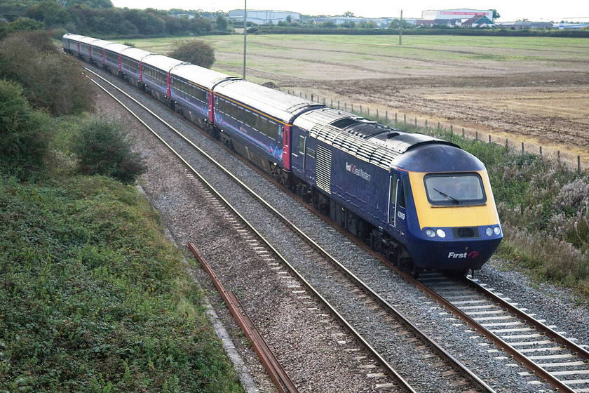 43169 & 43056, 14.53 Exeter St. David's-London Paddington (1J99), Berkley ST802494 
 43169 'The National Trust' leads the 14.53 Exeter St. David's to Paddington 1J99 service past Berkley near Frome. 43056 brings up the rear of this train, the same formation was seen and photographed the previous day passing Shrivenham near Swindon. 
 Keywords: 43169 43056 14.53 Exeter St. David's-London Paddington 1J99 Berkley ST802494